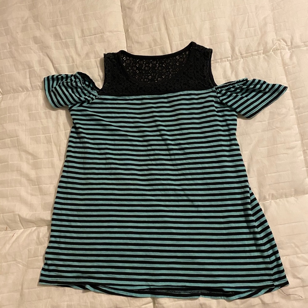 Girls Justice Black and Teal top